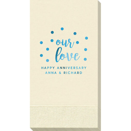 Confetti Dots Our Love Guest Towels